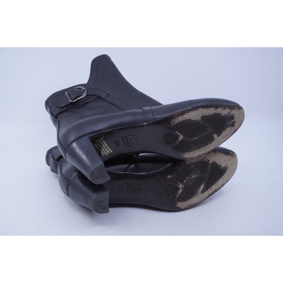AGL Womens Sz 7.5 Himena Buckle Strap Ankle Boot Bootie 37.5 Black Nappa Leather - Picture 5 of 6
